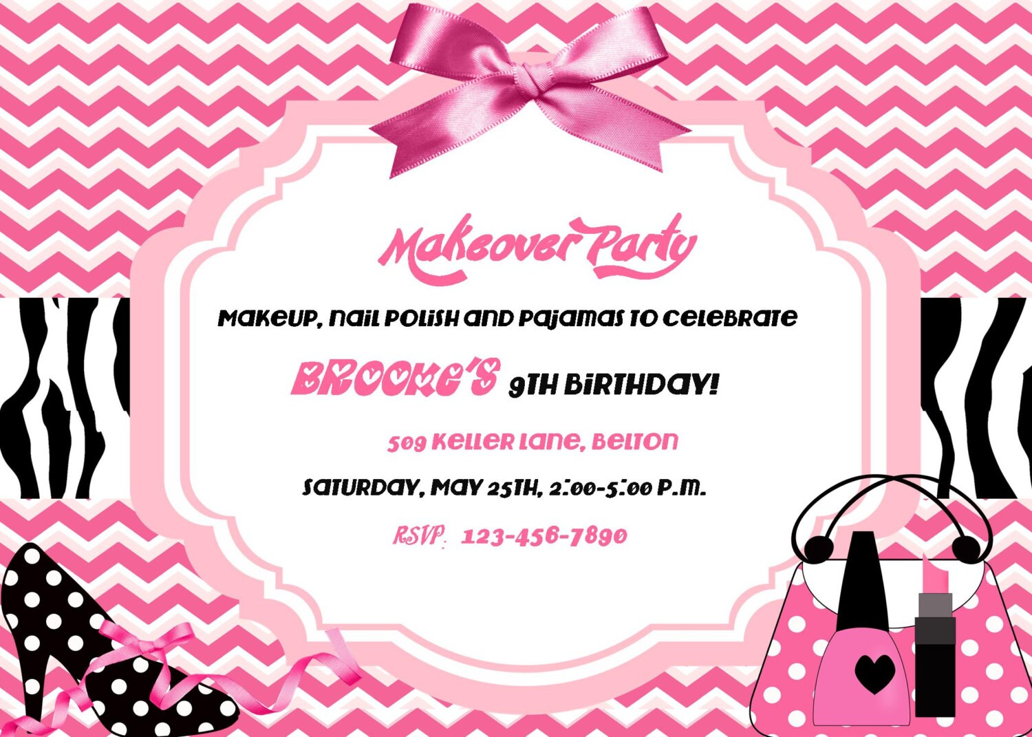 Spa makeover party birthday invitation Digital DIY