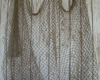 Old Used Fishing Net - 10 ft x 10 ft - Vintage Fish Netting - Cleaned & Packaged - Nautical Maritime Decor