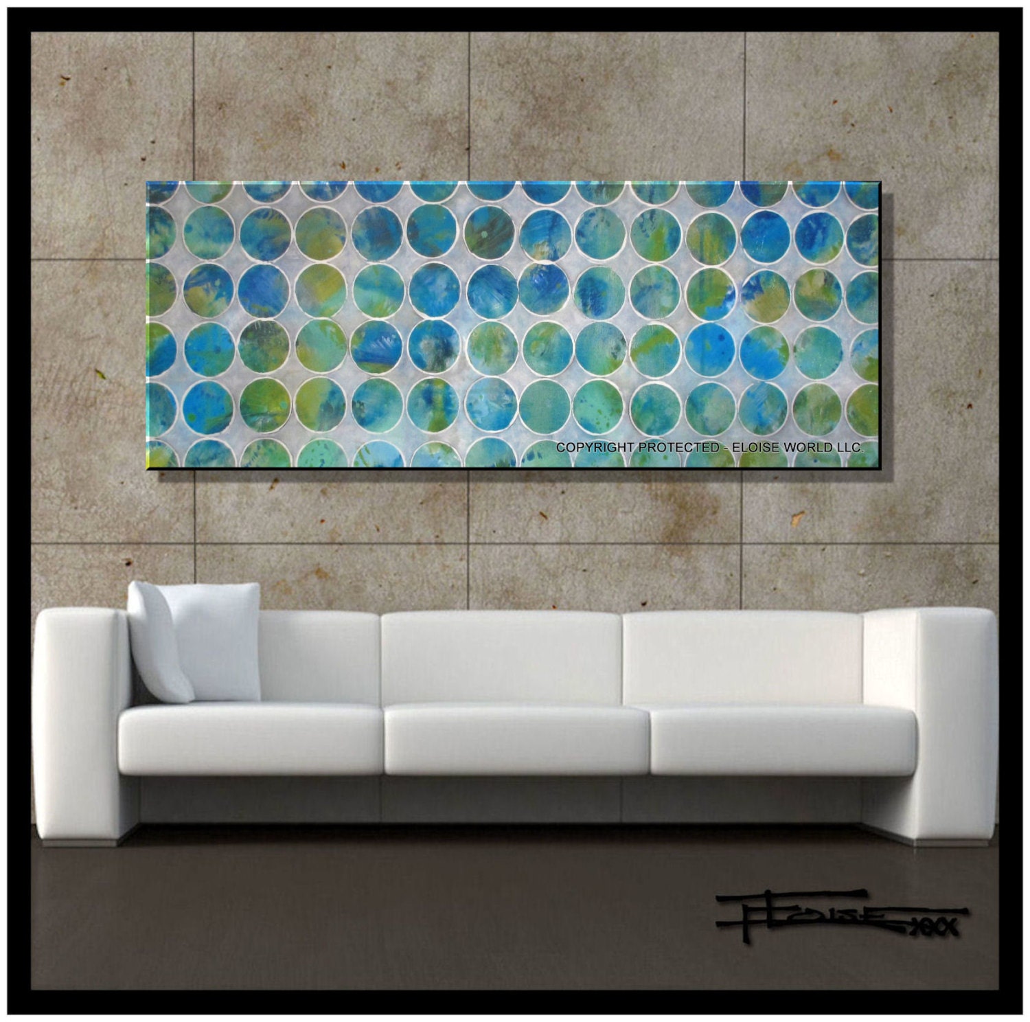 Modern Abstract Canvas Wall Art 60 x 24 x 1.5 Ready to