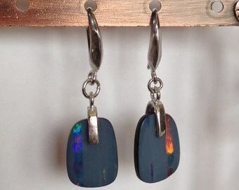 Popular items for black opal earrings on Etsy