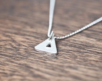 simple triangle necklace - small triangle necklace - tiny triangle necklace - silver triangle necklace - sterling silver triangle