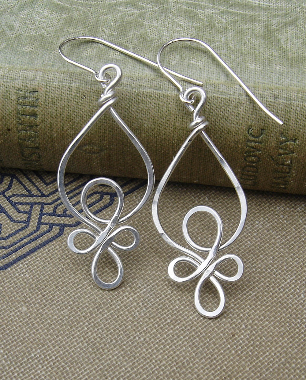 Celtic Loops Sterling Silver Wire Earrings Celtic Jewelry