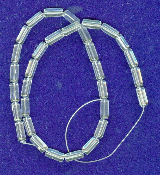 4x10mm Clear White Glass Tube Beads 12 Inch Glass Tubes Beads