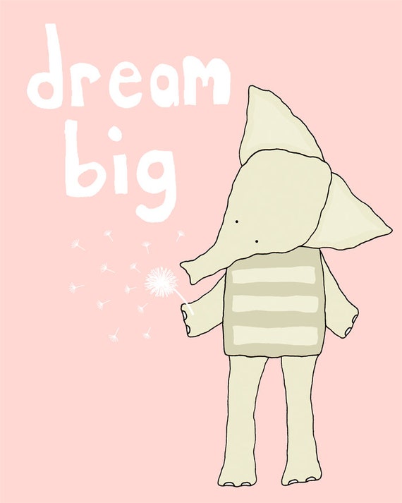 Nursery Decor Pink Nursery Art Dream Big Nursery by barkingbirdart