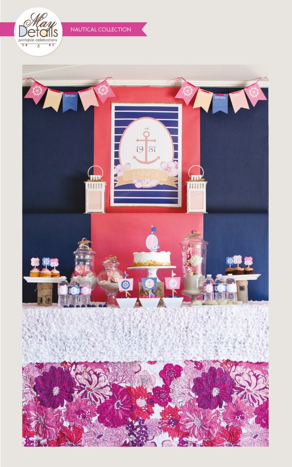 Preppy Nautical Birthday DIY Party Package by MayDetails: Full Collection Il_570xn