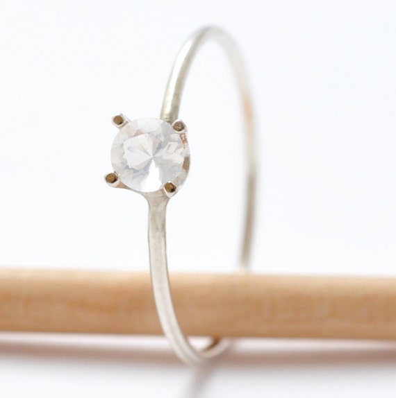 Promise Ring Opal White Stone Promise Ring Band White Gemstone October ...