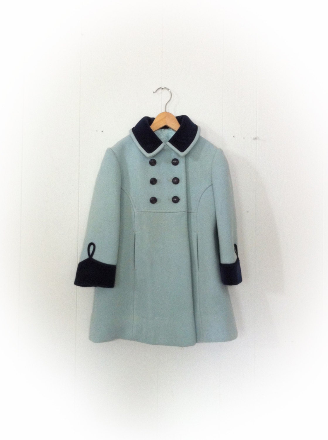 Vintage 1960s Girl Childs Coat Rothschild of Philadelphia Aqua