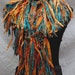 Terra Cotta & Teal Silk Bamboo Handmade Crochet Scarf
