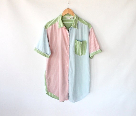 pastel color block blouse
