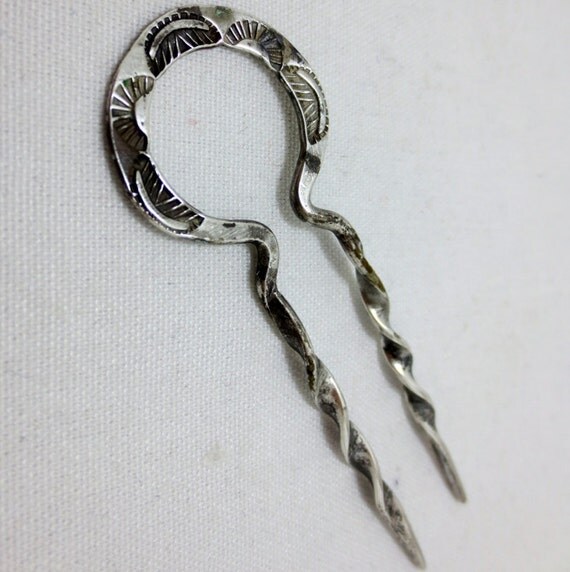 Sterling Silver Native American Handmade Hair Clip one of a