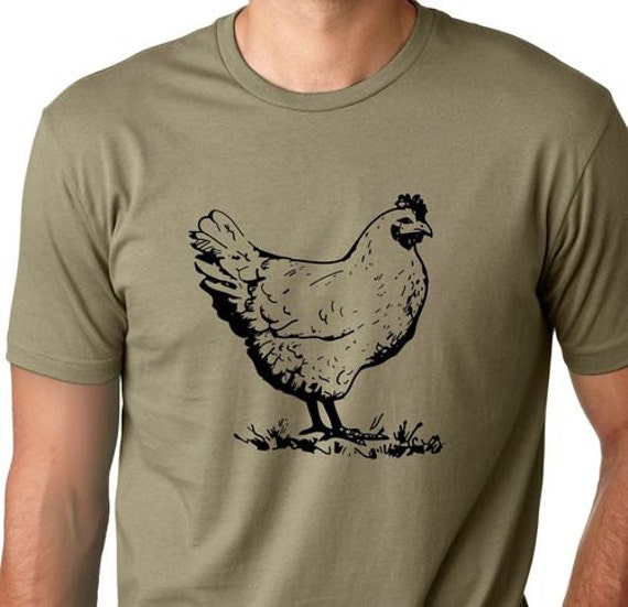 Chicken funny T-shirt screenprinted Humor Tee