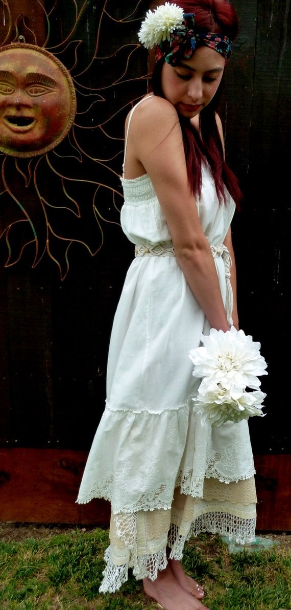 Hippie Bohemian Wedding  Dress  Alternative  Wedding  Dress 