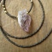 RESERVED for Sheila... Rough Amethyst Necklace, rustic beaded necklace with raw amethyst crystal and antiqued brass