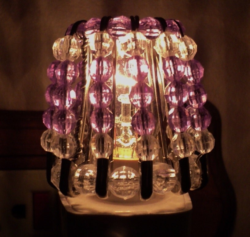 Night Light Shade Home Decor Beaded Shade by uniquelyyours2010