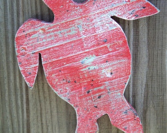 Rustic Beach Decor, Wooden Sea Turtles, Up Cycled Weathered Fence Wood,