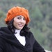 CLEARANCE - Knit Slouch beret Hat for Women in Pumpkin color
