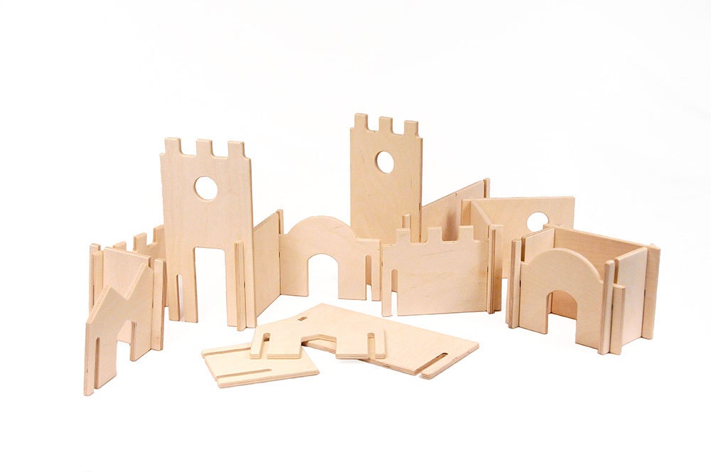 Wood Castle Kit // Natural Toy Castle Open Kids'