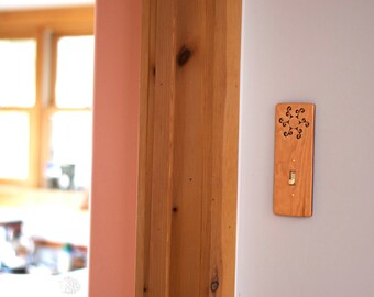 Wood Light Switch Plate - Sun Spiral