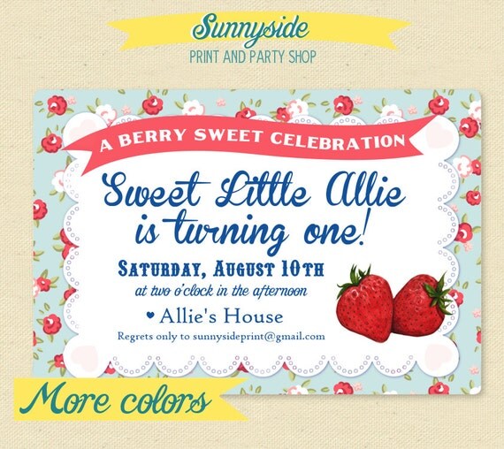 Berry Farm / Farmer's Market Birthday Invite - Printable Il_570xn