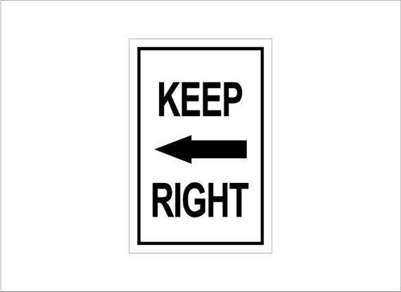 Items similar to Keep Right funny road sign metal with arrow - smaller ...