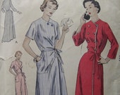 Fabulous Vintage 40's  Misses' HOUSECOAT Or BRUNCHCOAT PATTERN Two Lengths