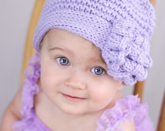 PDF Knitting Pattern: Ruffles and Ridges Flapper Hat Newborn Baby to Adult sizes Pattern k007