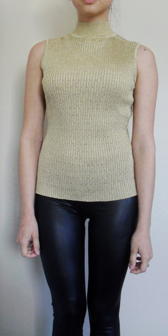 gold sparkle turtleneck