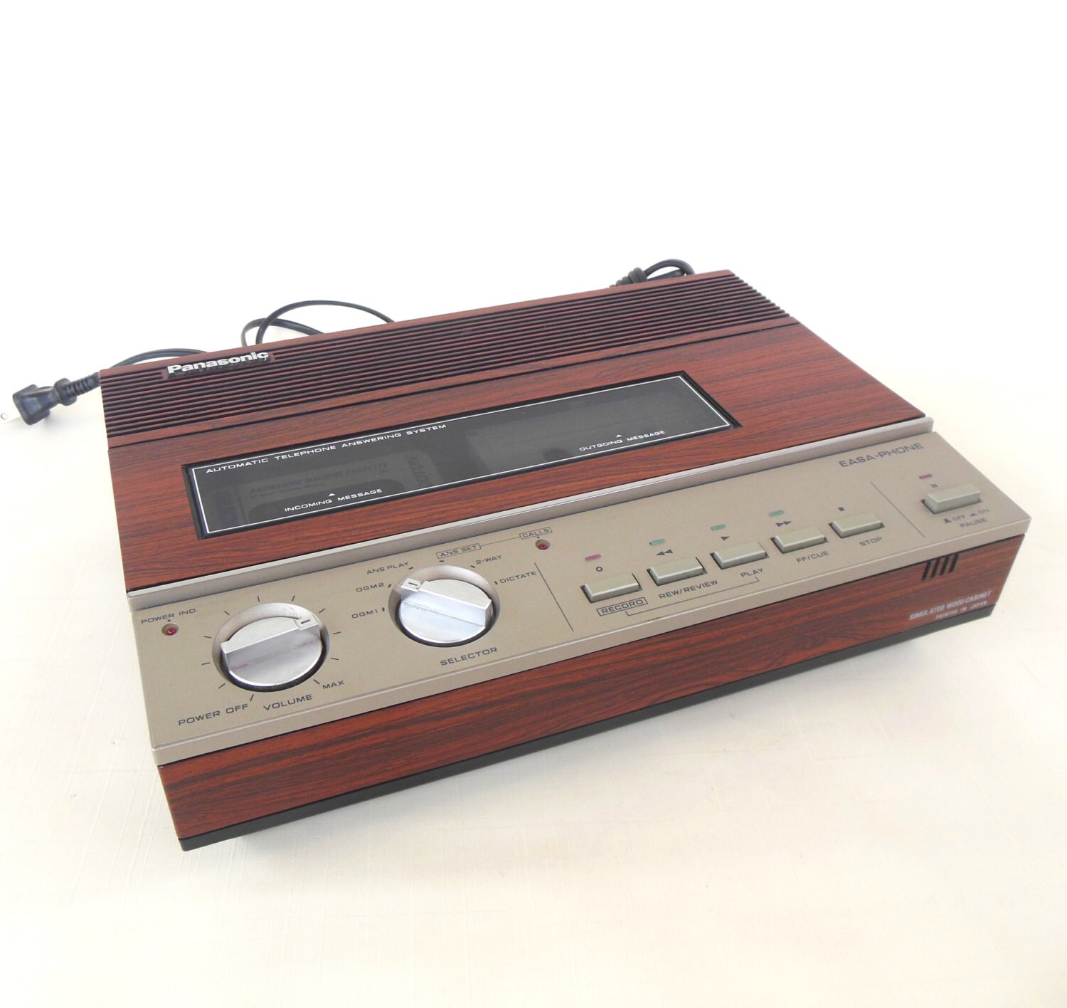 Panasonic EasaPhone 1980s Answering Machine Wood Grain
