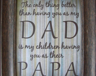 Print of Dad Papa sign green blue distressed by DoodlesinBloom