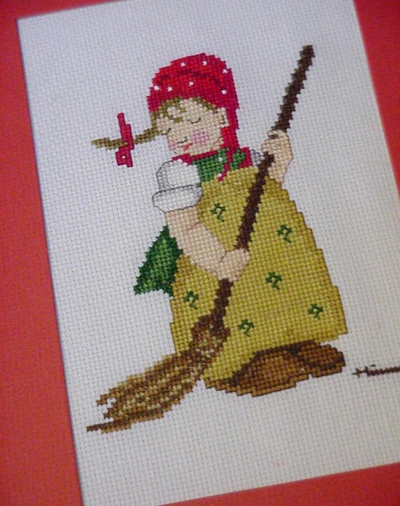 Hummel Cross Stitch Framed Little Sweeper Counted Cross