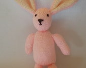 Pink rabbit - knitted toy