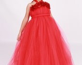 Flower Girl Tutu Dress - Red - Blazing Beauty - 5-6 Youth Girl - Cutie Patootie Designz Il_170x135