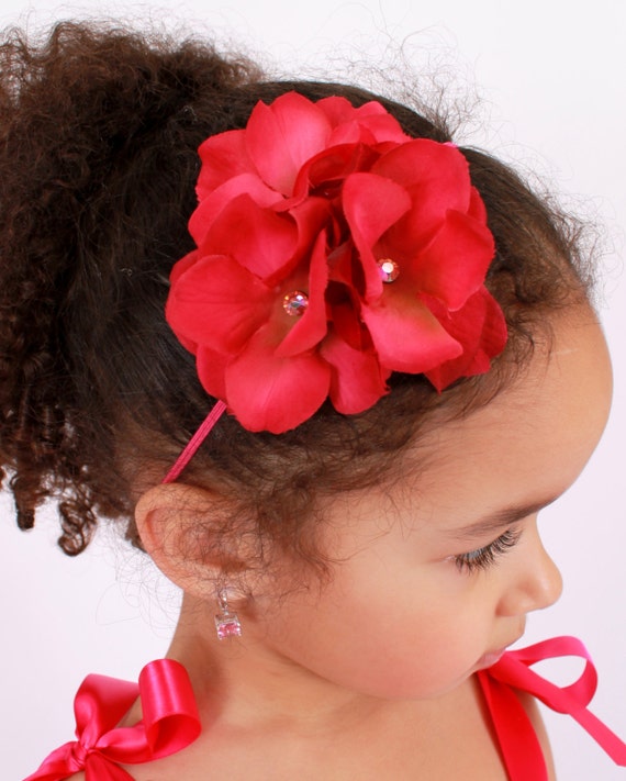 Razzle Dazzle - Pink Raspberry - Stretchy Flower Headband: Fits toddler to adult Il_570xn