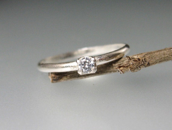 White topaz promise ring small sterling silver engagement