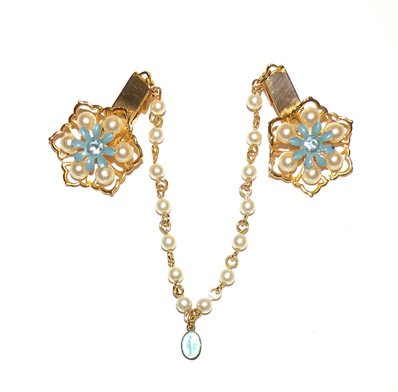 Vintage Sweater Guards Religious Medallion by RosePetalResources