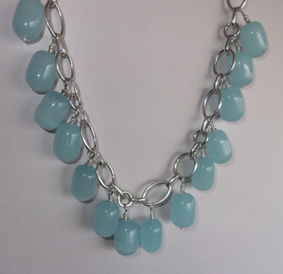 Items similar to Sky Blue Chunky Bead Statement Necklace on Etsy