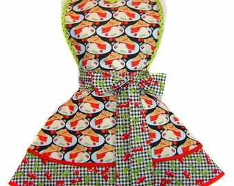 Tart "Cherry Amour" Twin Peaks-inspired Retro Pinup Apron--Ready To Ship