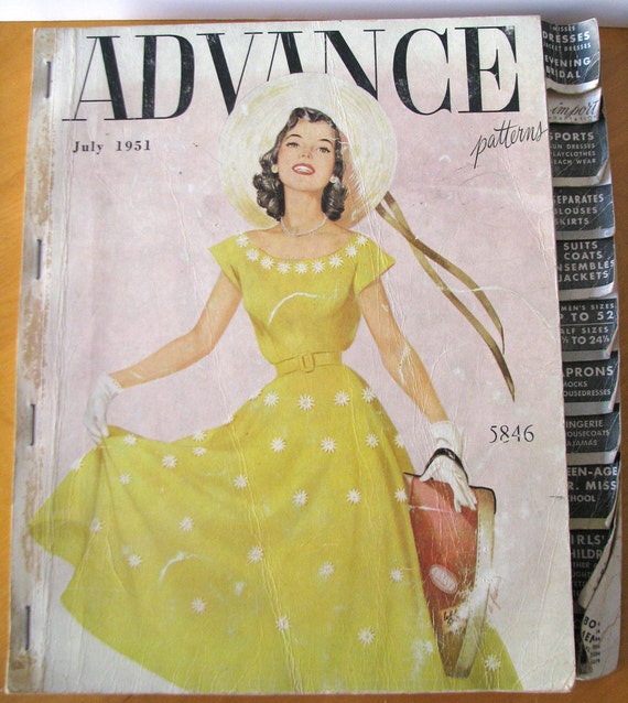Rare 1951 Advance Sewing Patterns Store Counter Catalog Book