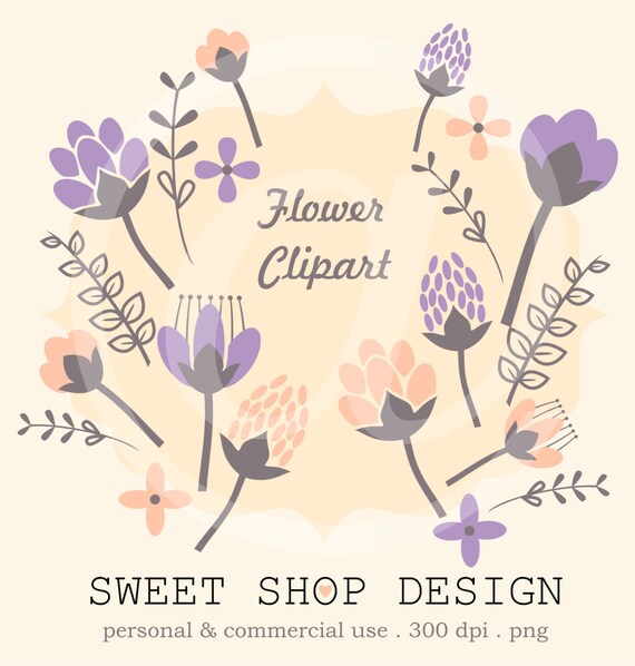 DOLLAR SALE Flower Clip Art, Wedding Clip Art, Royalty Free Clip Art, N02, Instant Download Il_570xn
