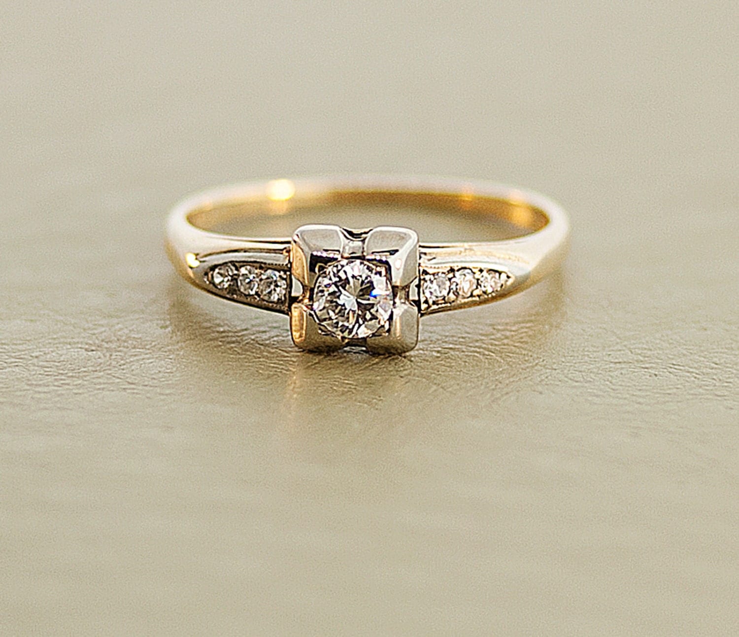 Two Tone Vintage Engagement Rings 1