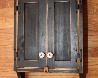 Cabinet, FREE SHIPPING, Wall, Medicine, Curio, Shabby, Cottage, Chic, Rustic, Primitive