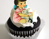 12 Easter Edible Prints - Girl with Easter Bunny - edible decorations for cupcake Il_170x135
