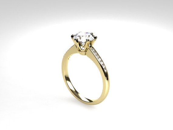 White sapphire engagement rings yellow gold
