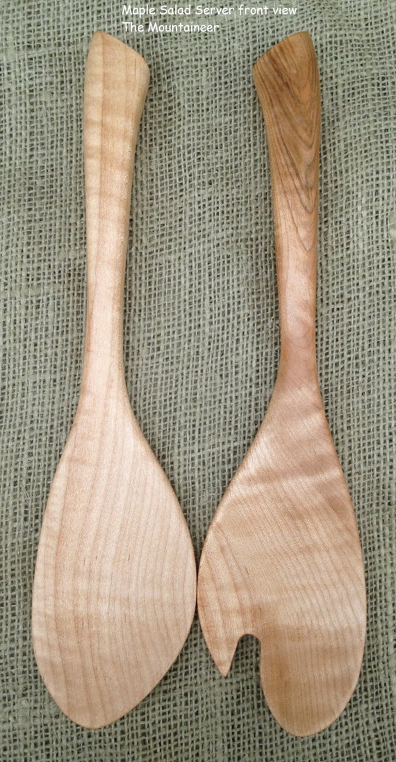 Maple Wood Salad Server set Handmade in America