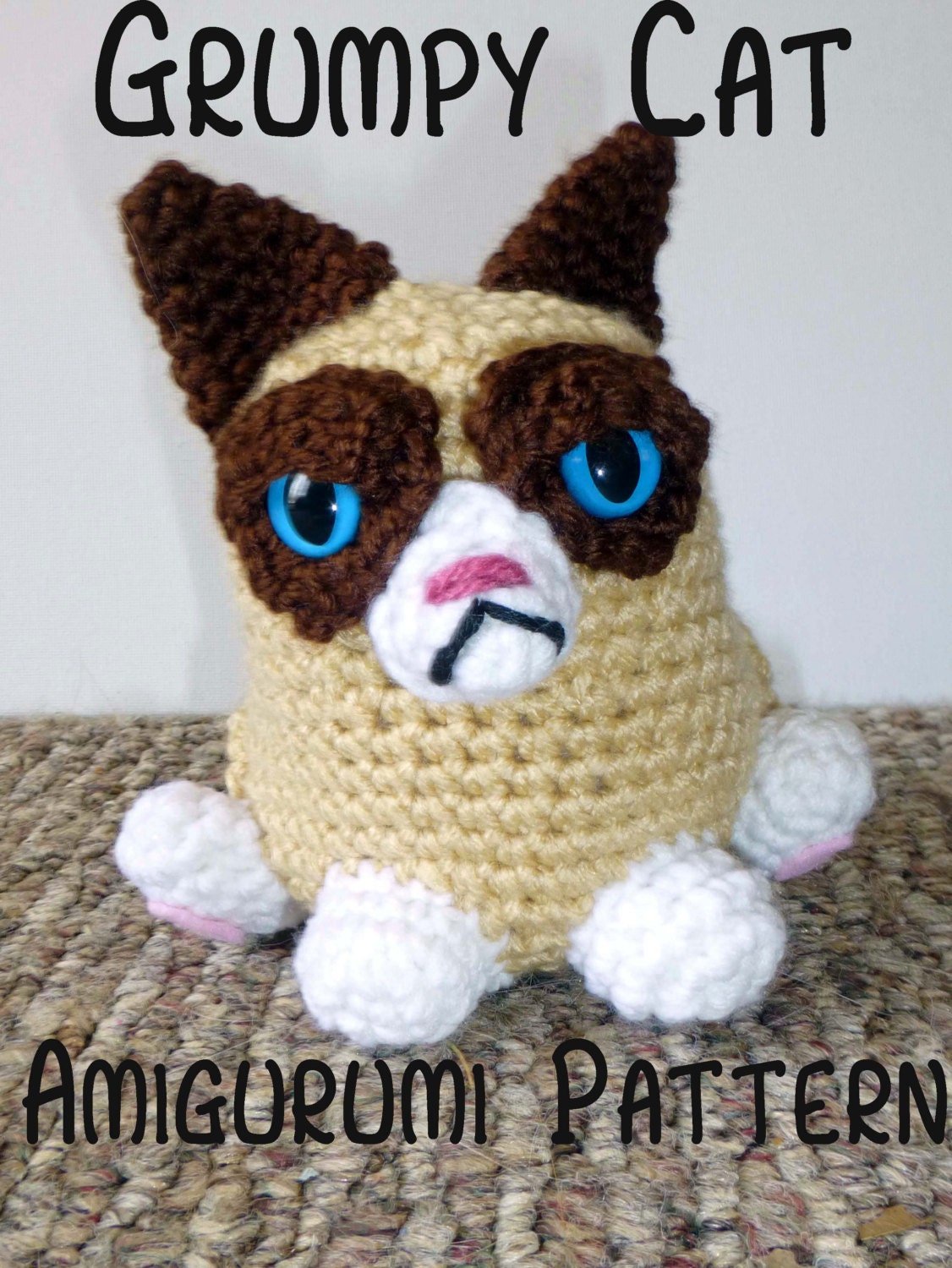 Crochet Pattern Grumpy Cat Amigurumi PDF by MilesofCrochet