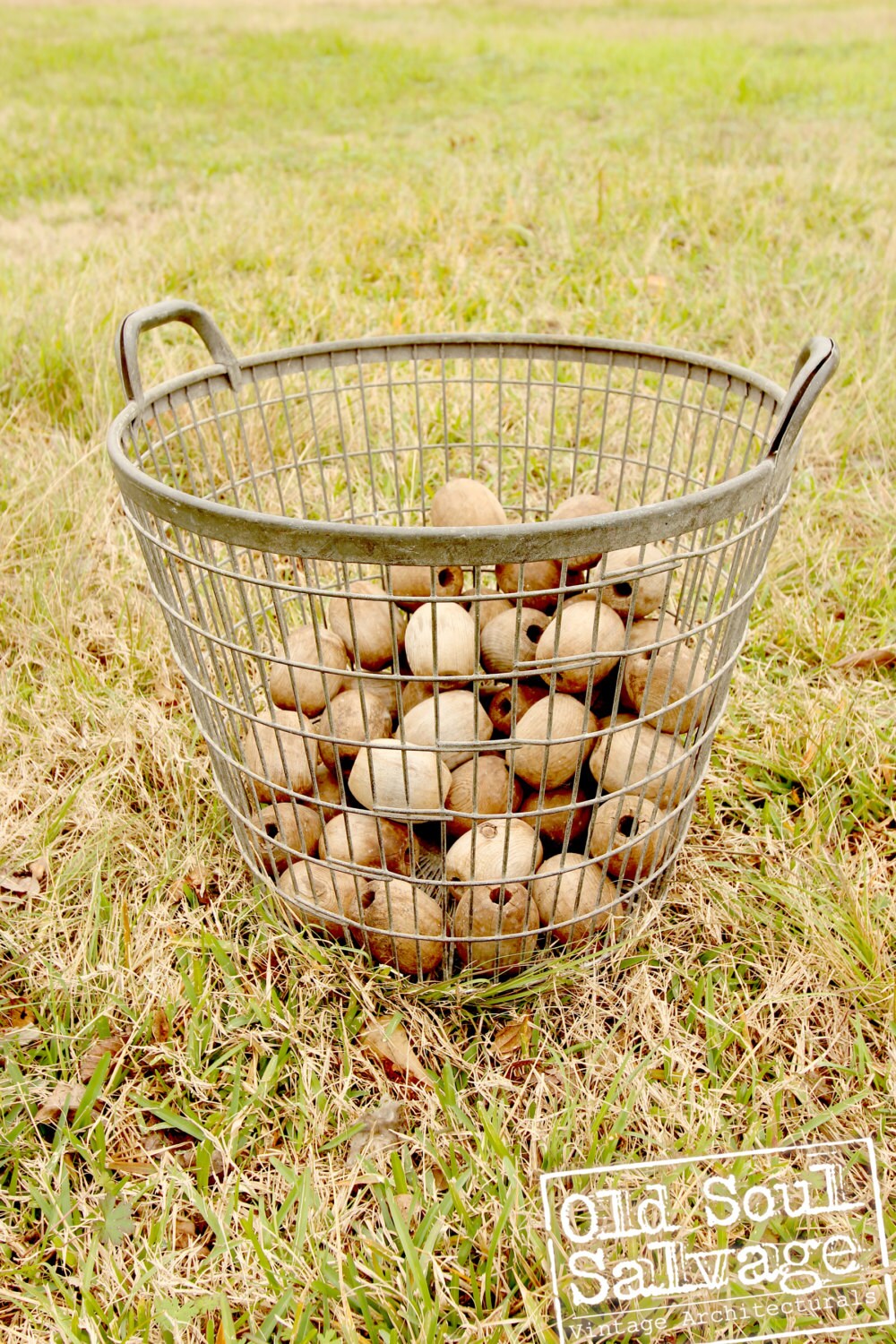 Large Vintage Wire Potato Basket Industrial / Heavy Duty