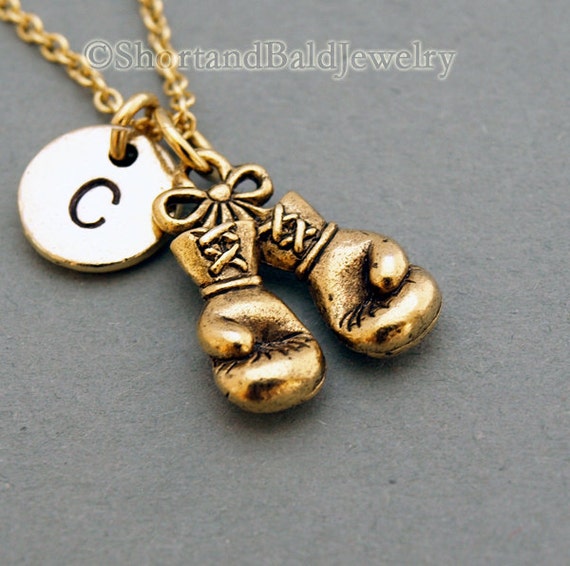 Boxing gloves Necklace boxing glove charm antique gold