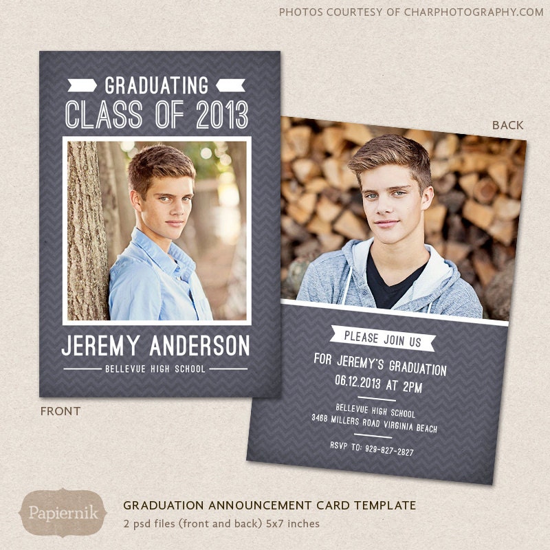 Senior Graduation Announcement Template for Photographers PSD