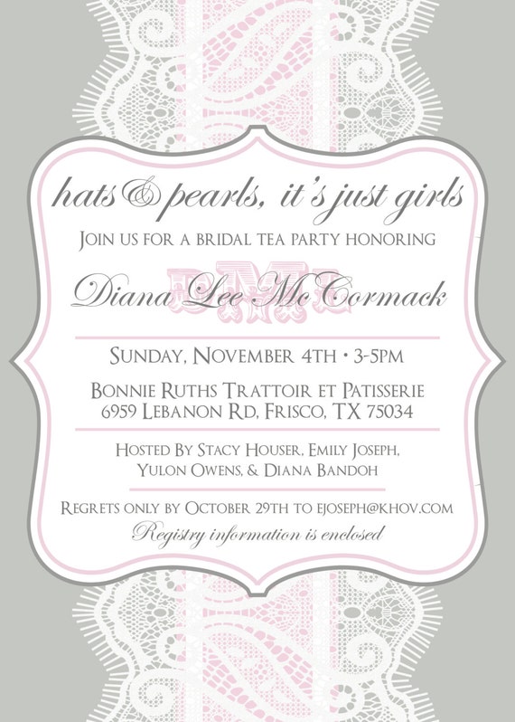 Hat Tea Party Invitation Wording 9