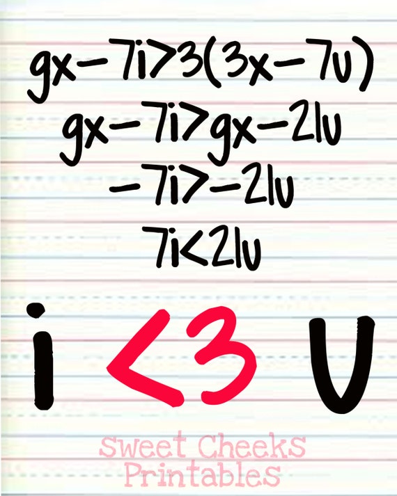 Items Similar To Nerd T Math Equation I Love Heart You Wedding Decoration Anniversary T 7674